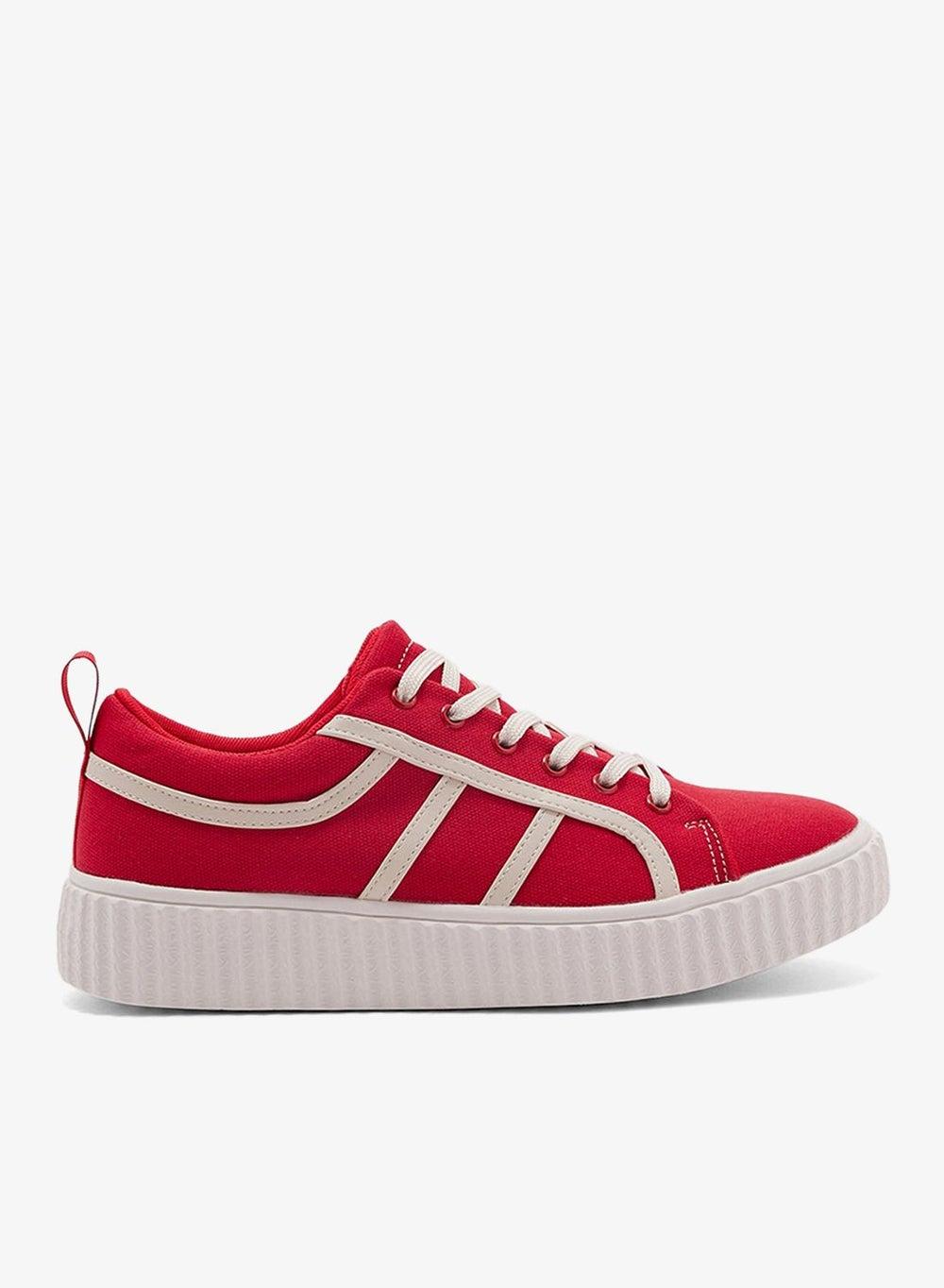 Y253 Red Contrast Panel Chunky Sneakers for Elegant Comfort - Image 1