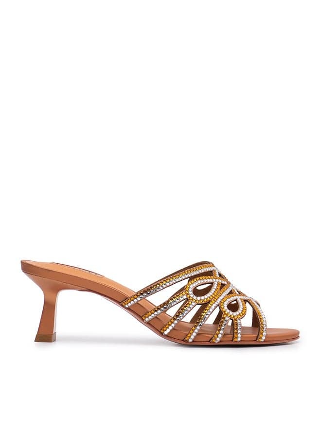 BRENNAH: Elegant Mid-Heel Rhinestone Sandals - Image 1