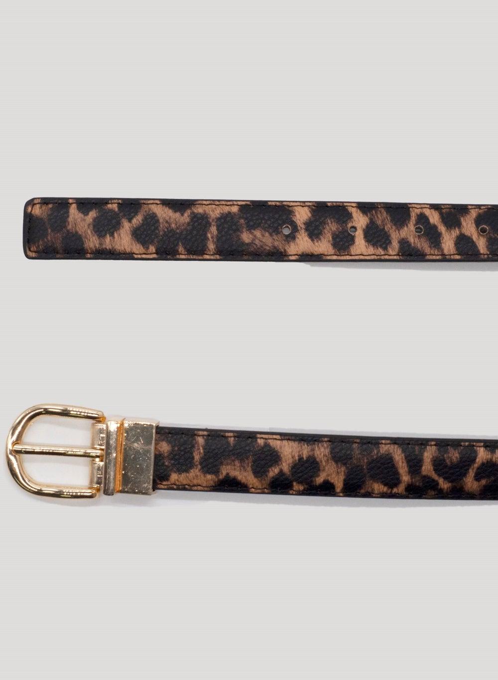 AMICA Leopard Print Ladies Belt with Square Buckle - Image 1