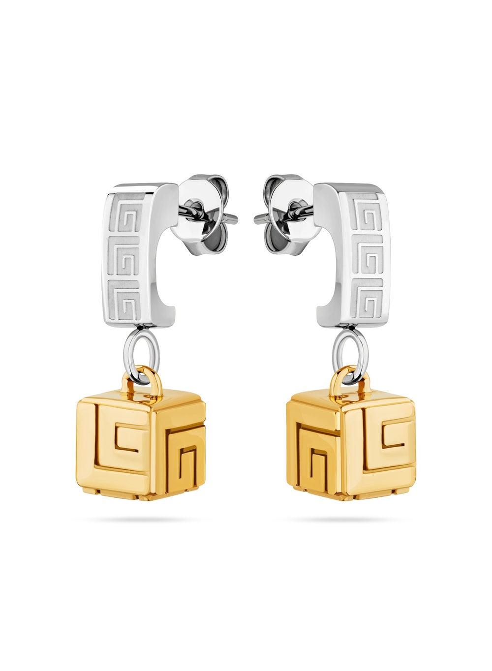 Guy Laroche Aline Elegance Silver and Gold Two-Tone Earrings - Image 1