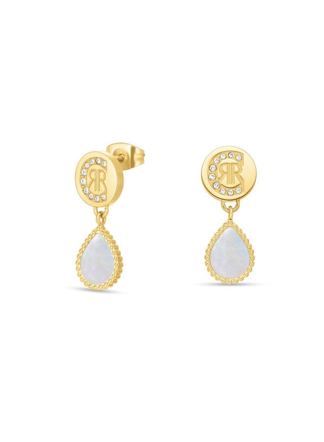 CERRUTI 1881 Eletra Gold-Plated Pearl & Crystal Earrings - Image 1