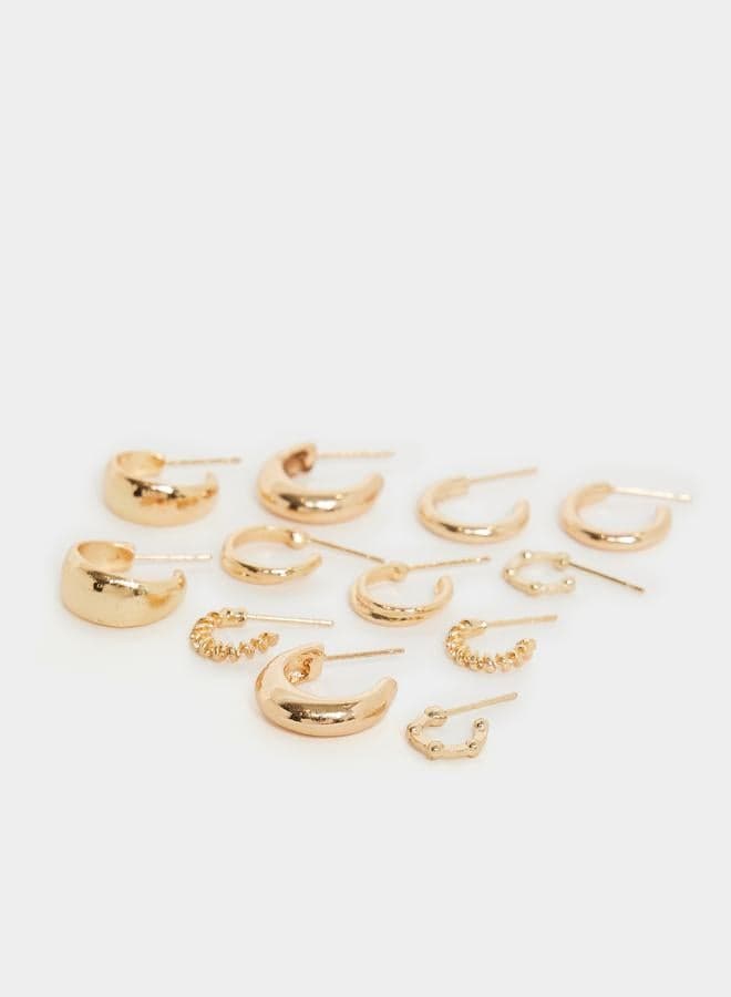 Styli Elegant Hoop Earrings Collection – Set of 6 - Image 1