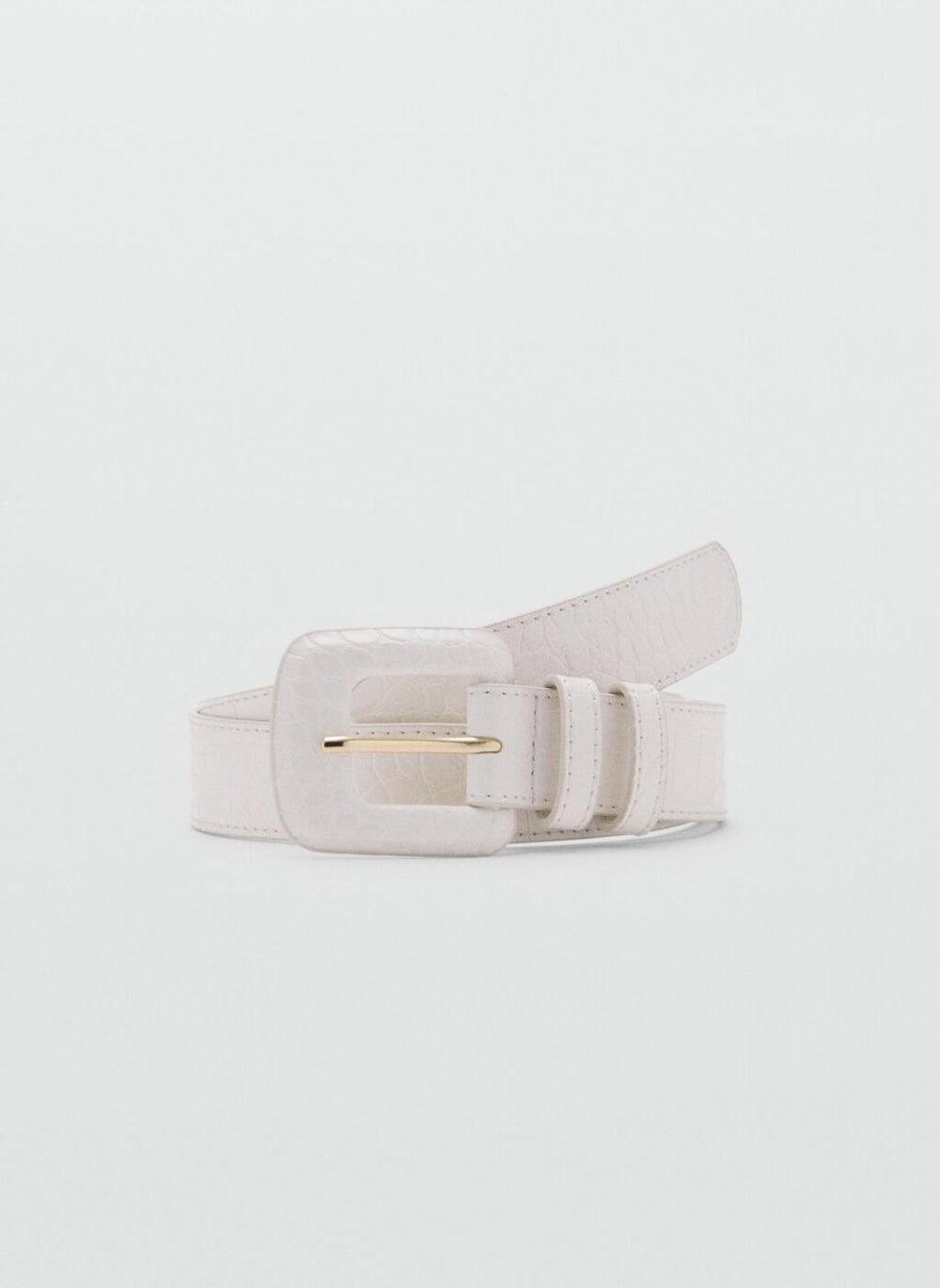 MANGO Women's Crocodile-Effect Belt – Elegance Redefined - Image 1