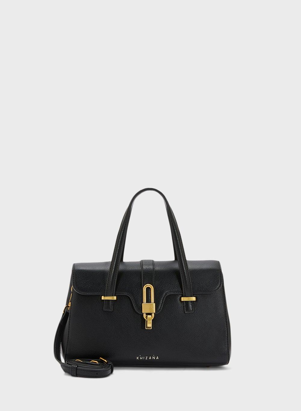 Khizana Chic Satchel Bag with Elegant Metal Trim - Image 1