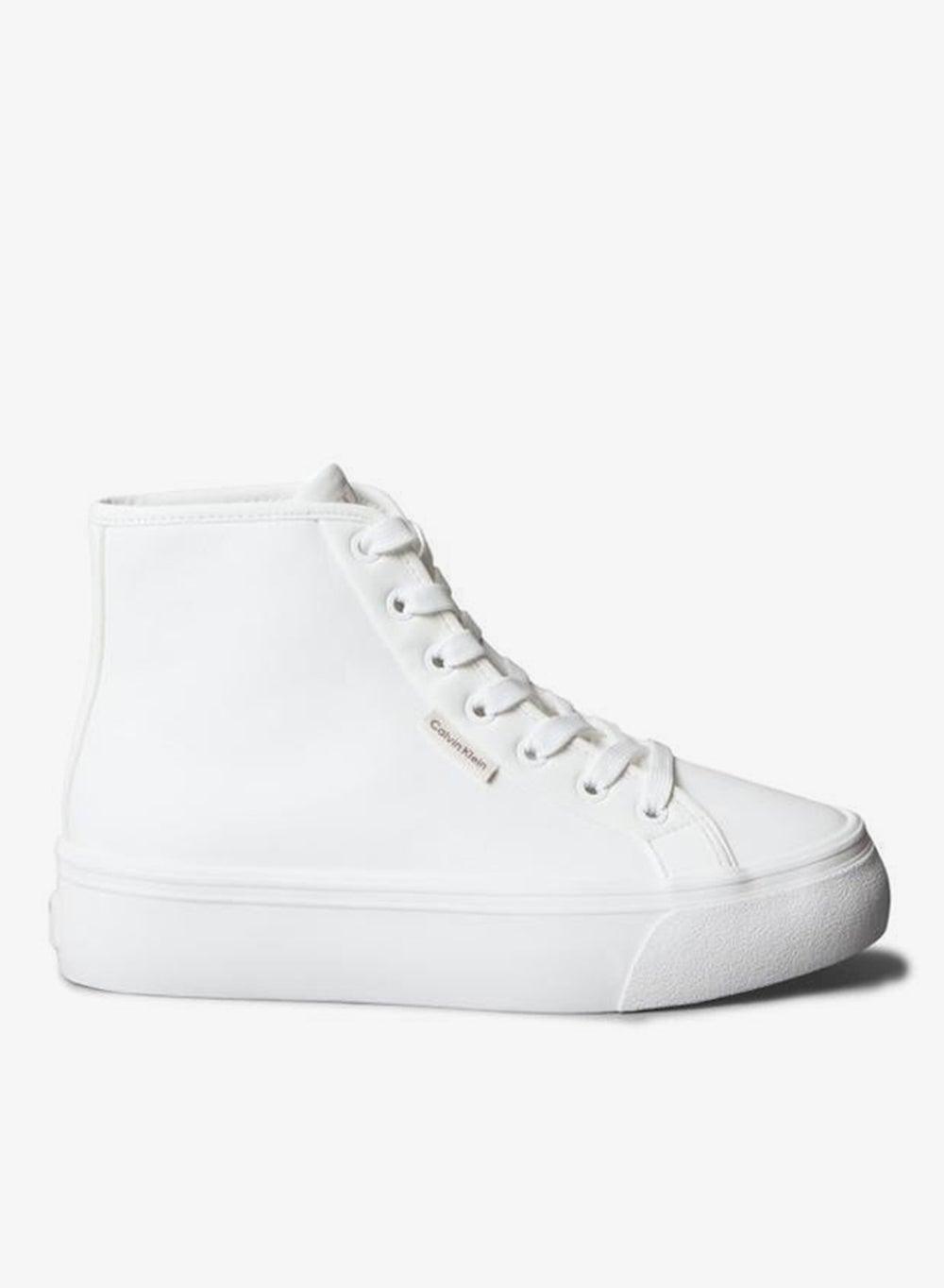 Yw0Yw019780K4 Triple Bright White Leather Platform Sneakers - Image 1