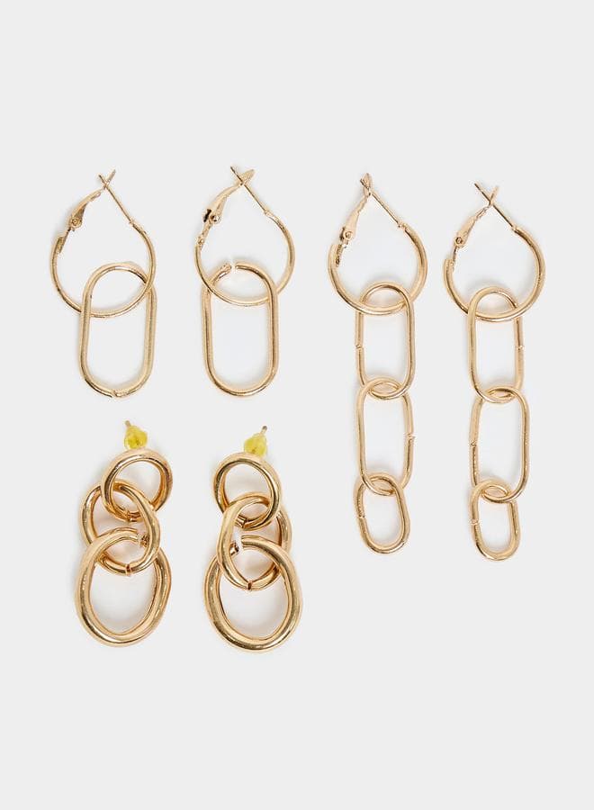 Styli Trio Elegance - Long Chain Earrings Set for Women - Image 1