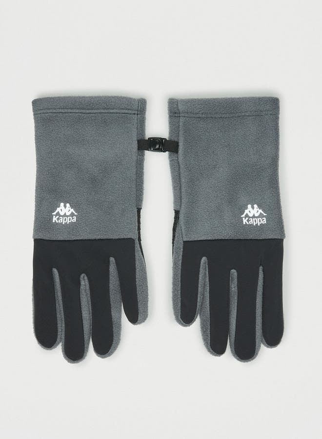 Kappa Textured Panel Gloves with Signature Logo Detail - Image 1