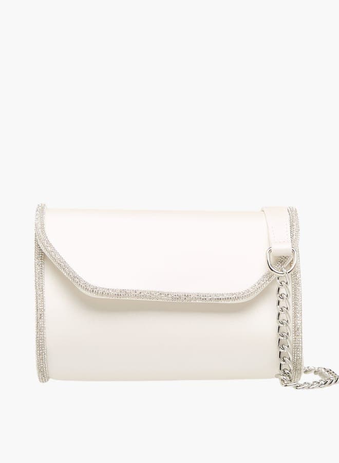 Flora Bella Embellished Crossbody Elegance with Detachable Chain - Image 1