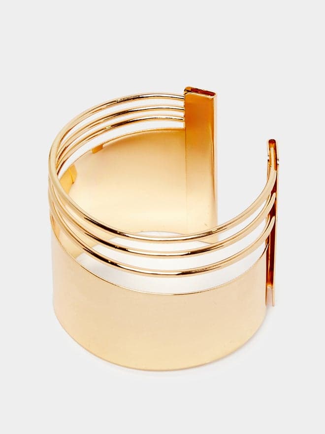 Styli Layered Wide Cuff Bangle – Elegance at Your Fingertips - Image 1