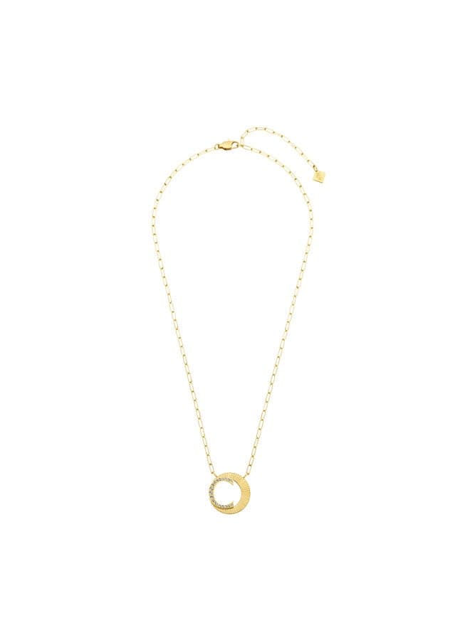 CERRUTI 1881 Pleat Gold-Plated Crystal Necklace for Women - Image 1