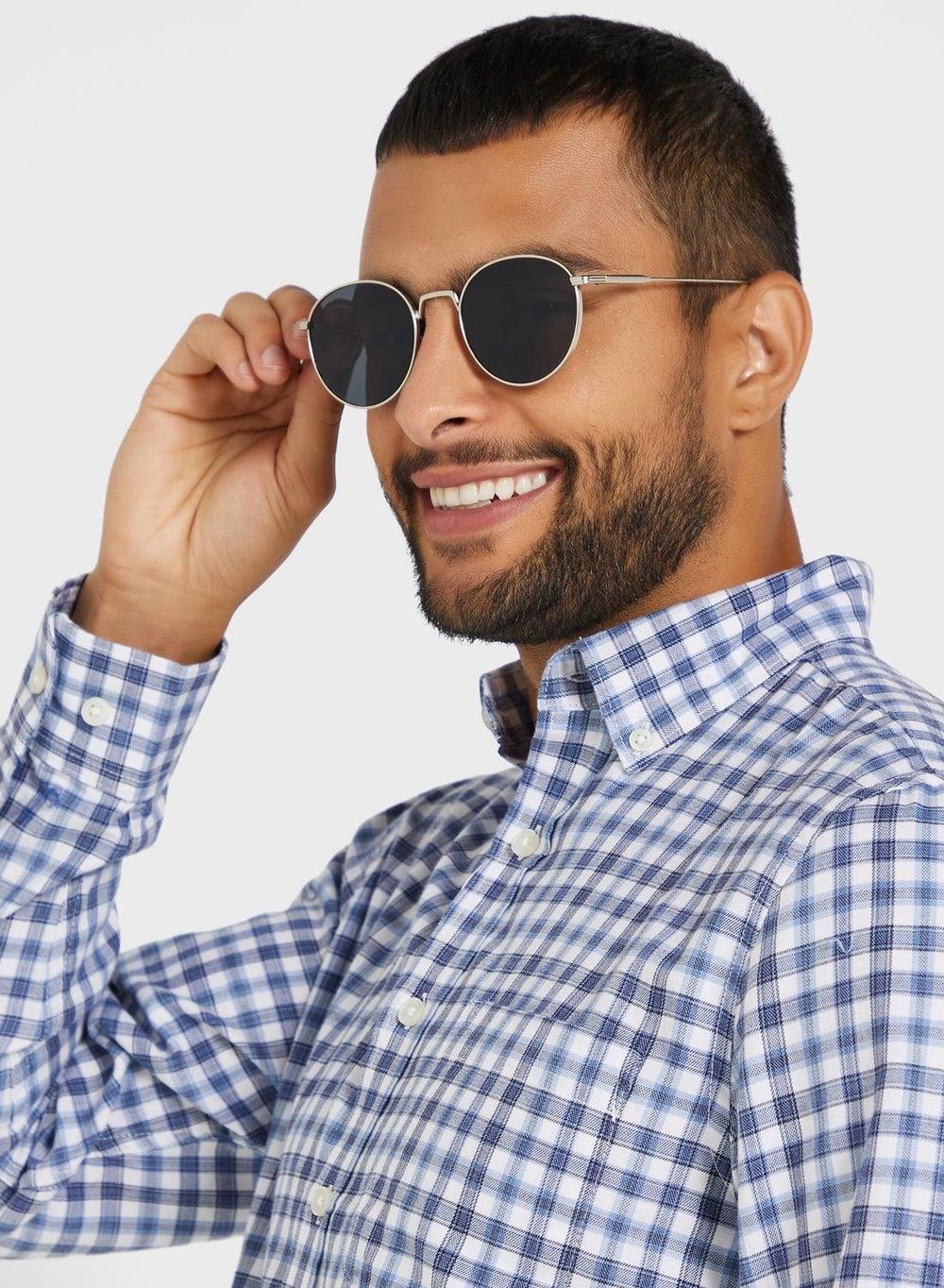 Seventy Five Men's Round Casual Elegance Sunglasses - Image 1
