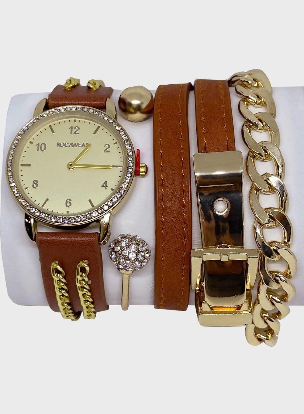 Rocawear Elegant Timepiece and Bracelet Ensemble for Women - Image 1