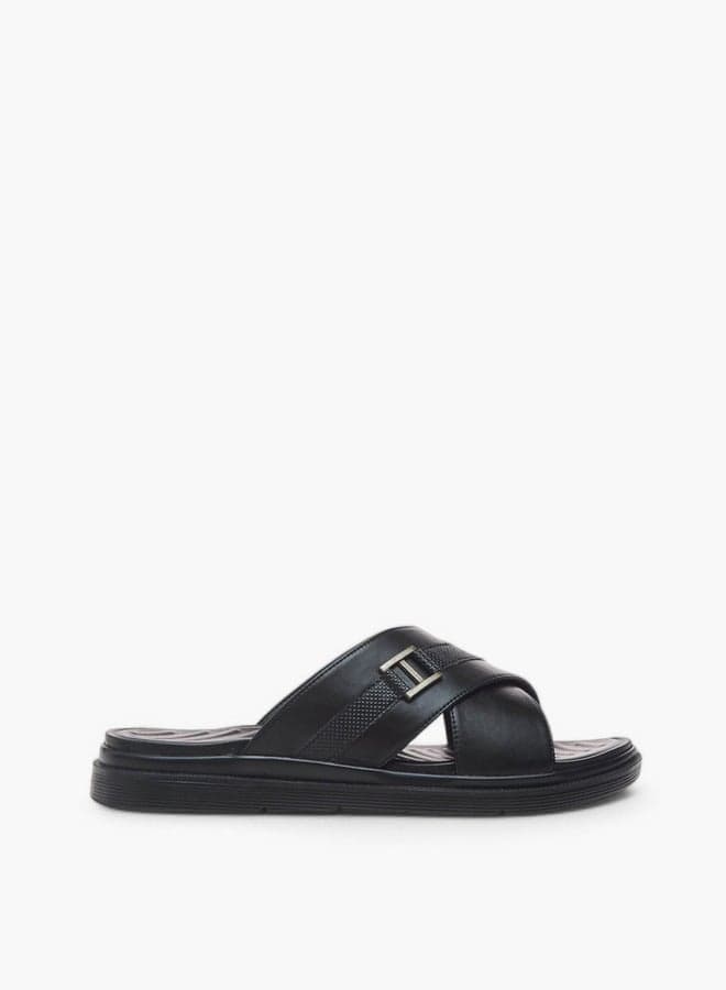 SSS 2Black Men's Luxurious Arabian Cross Strap Sandals - Image 1
