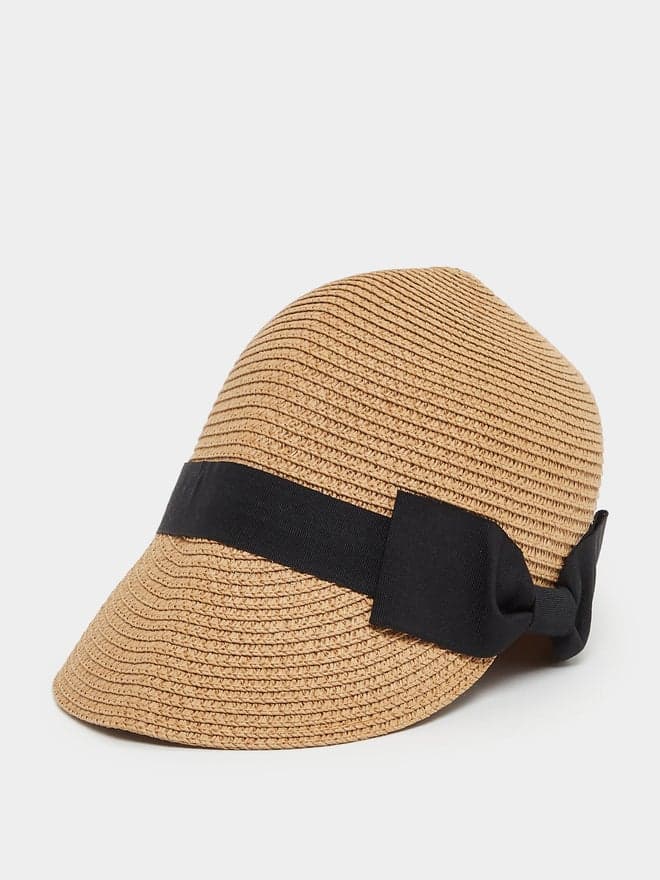 Styli Woman's Straw Cap with Elegant Ribbon Detail - Image 1