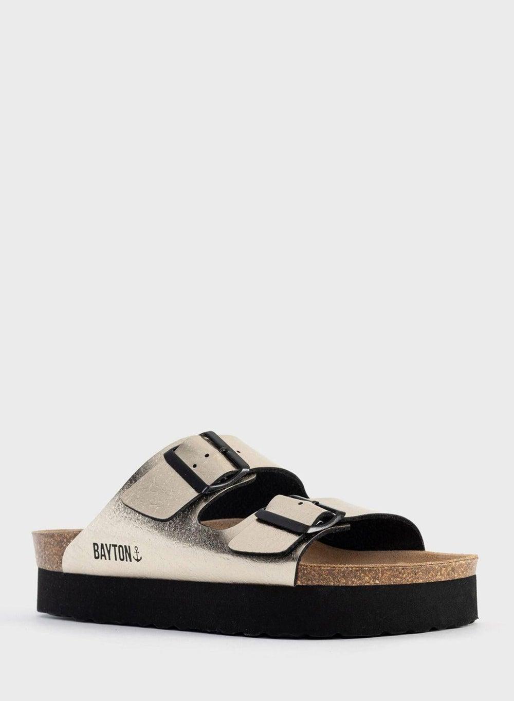 Japet Gold Platform Slides – Sleek Durability Meets Comfort - Image 1