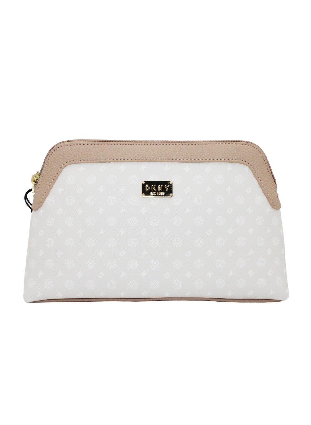 DKNY LINEN Legacy Beauty Pouch: Compact & Elegant Travel Companion - Image 1