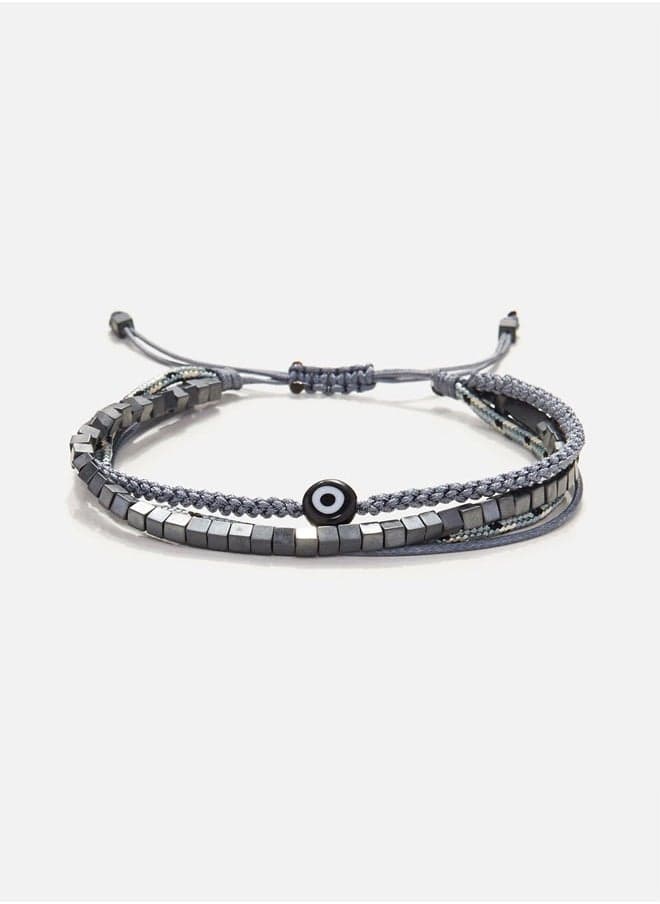CHRYSOSTOMOS Adjustable Multiline Hematite Men's Bracelet - Image 1