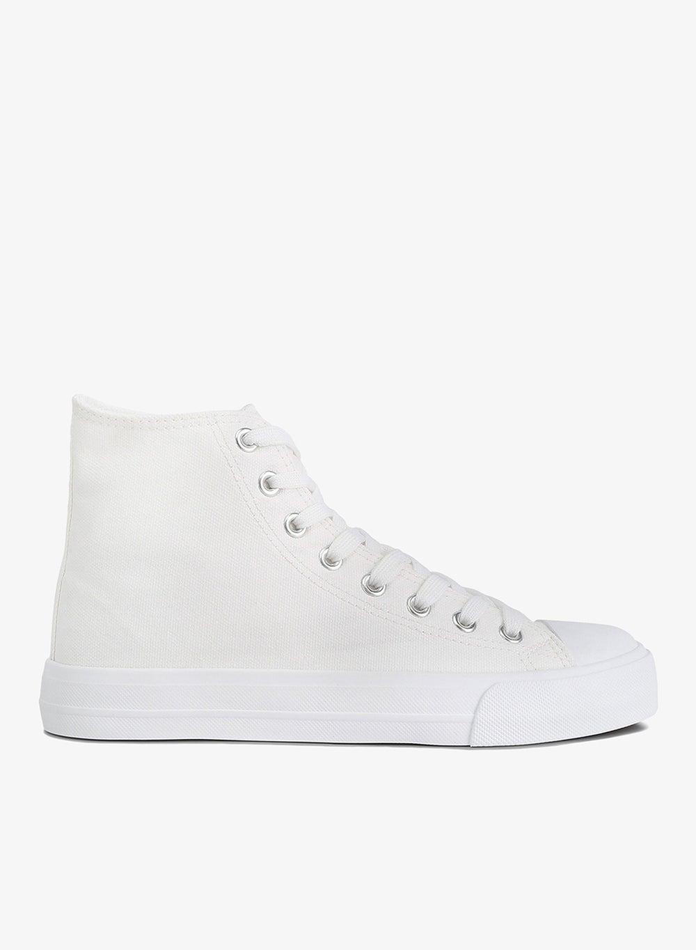 Sh4427 White Canvas High Tops – Timeless Elegance - Image 1