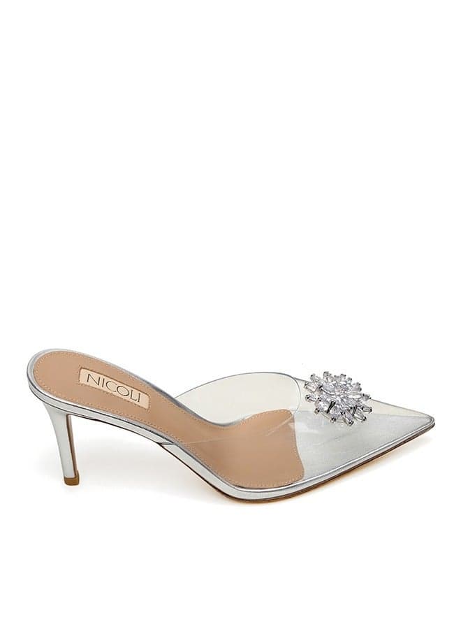 Jeremy Silver Embellished High-Heel Pumps - Image 1
