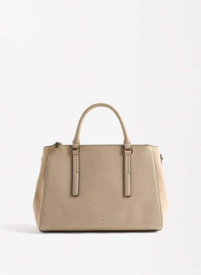 PARFOIS Ecru Chic Pendant Tote Bag - Elegant Accessory for Every Woman - Image 1