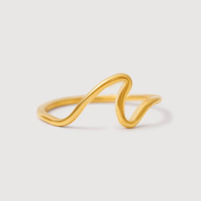 Noya 18K Gold-Plated Canggu Wave Elegance Ring for Women - Image 1