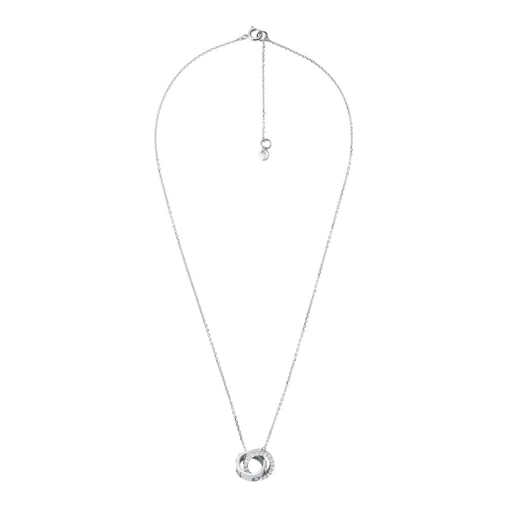 Michael Kors Sterling Silver Dual Rings Necklace - Image 1
