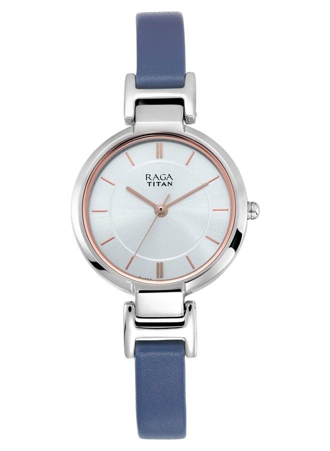 TITAN Raga White Dial Women's Elegant Leather Watch - Image 1