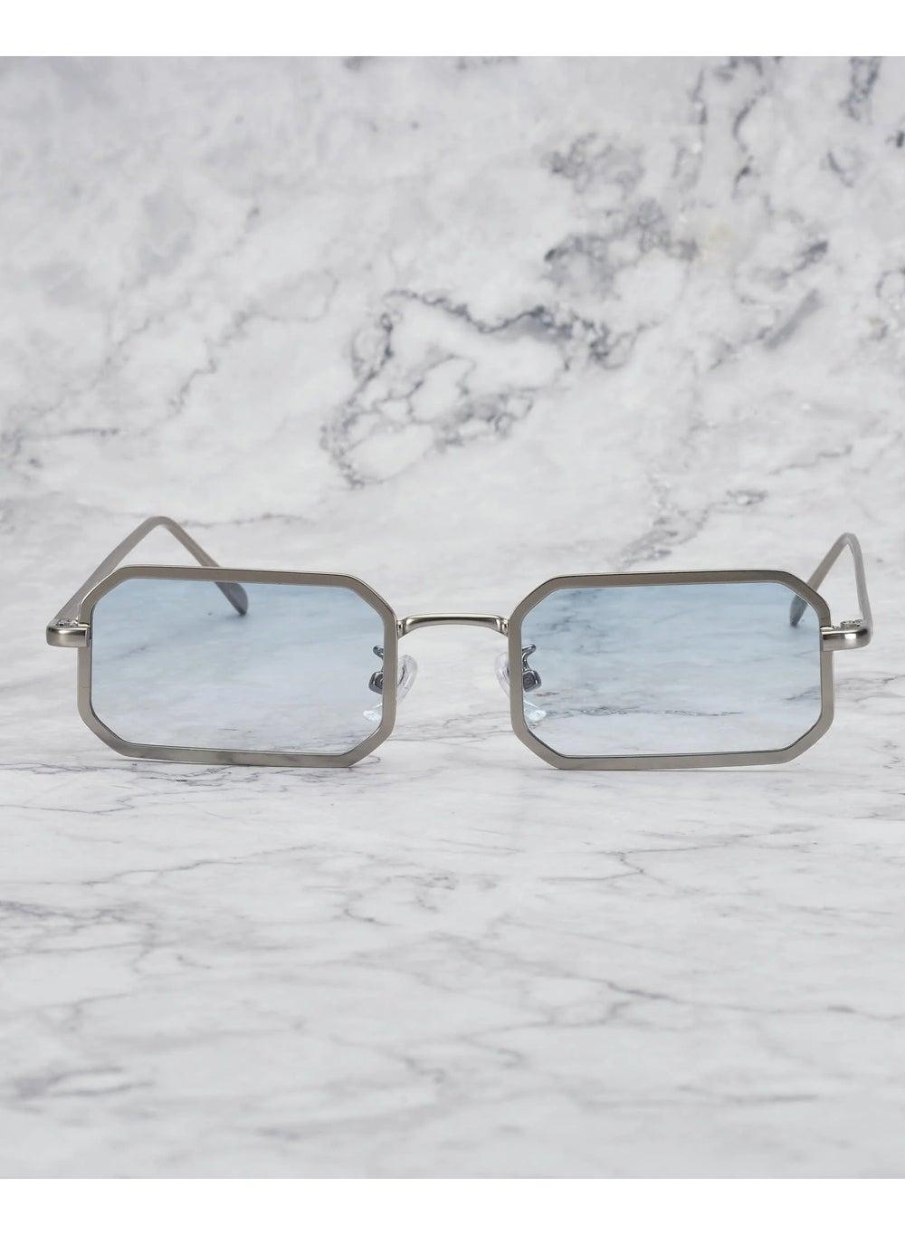 Explicit Poets Unisex MURPHY Silver - 47EP7 Gradient Blue Sunglasses - Image 1