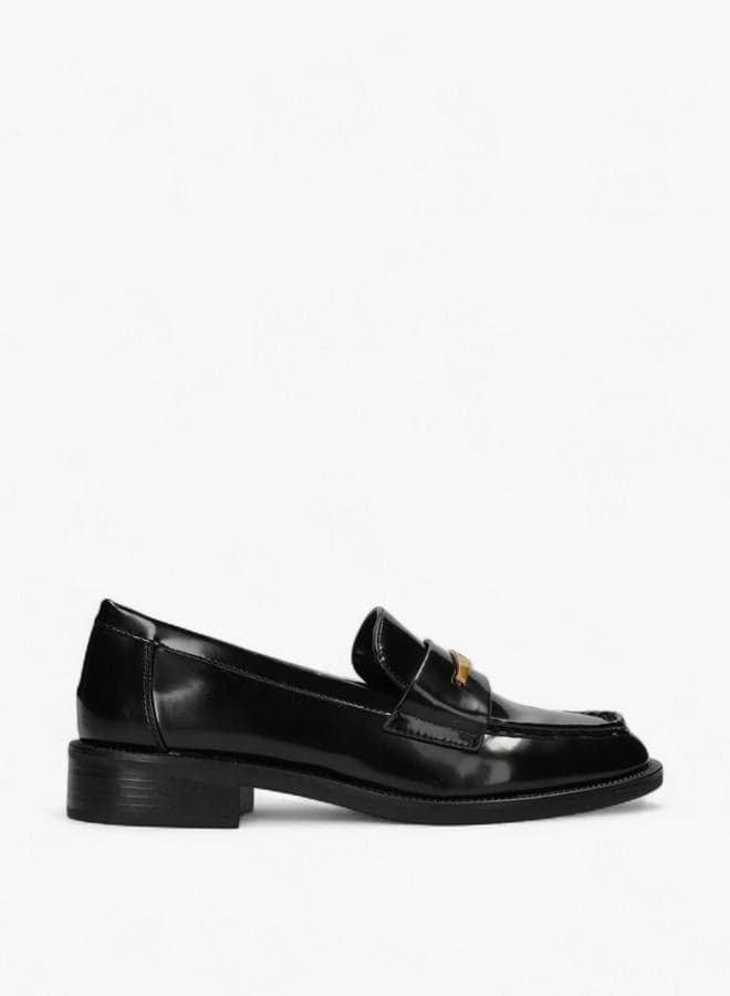 Sophisticated Metallic Accent Slip-On Loafers Mi001200153W - Image 1