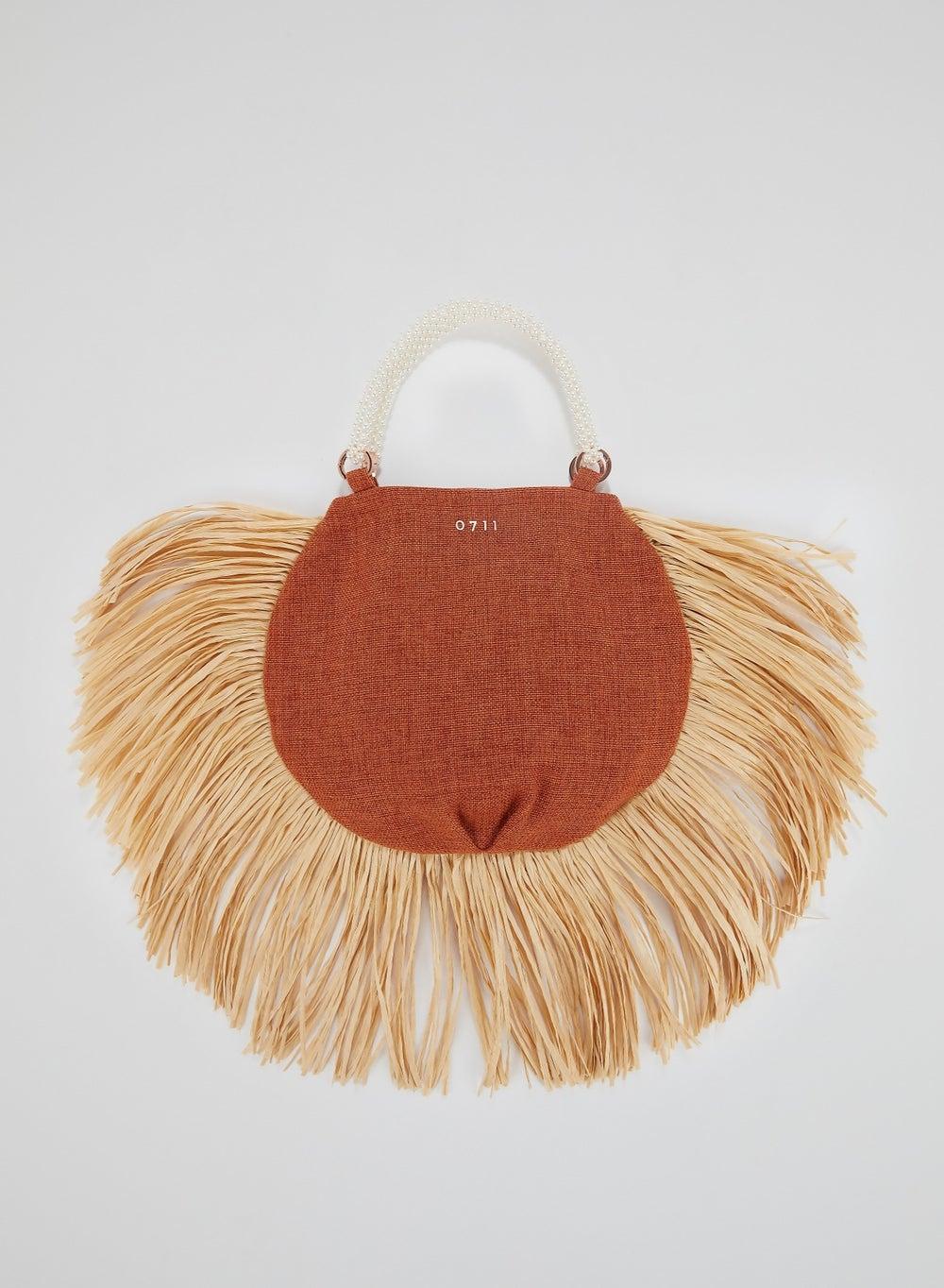 0711 Tbilisi Ani Orange Pearl Beaded Women's Tote Bag - Image 1