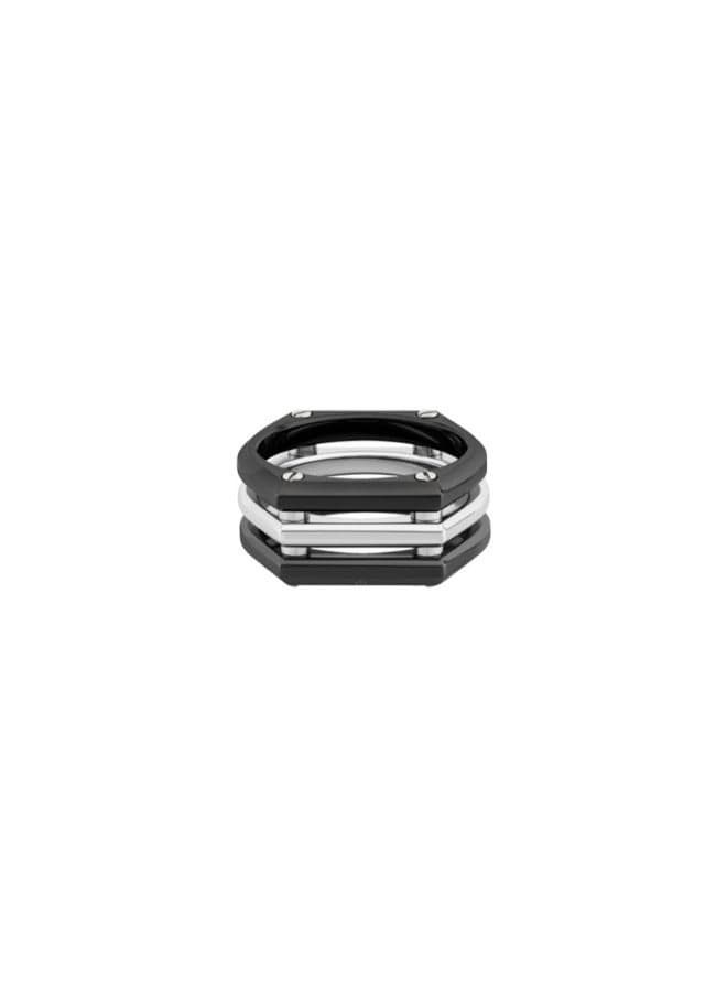 MICHEL HERBELIN Elegance Grey Plated Women's Stainless Steel Ring - Image 1