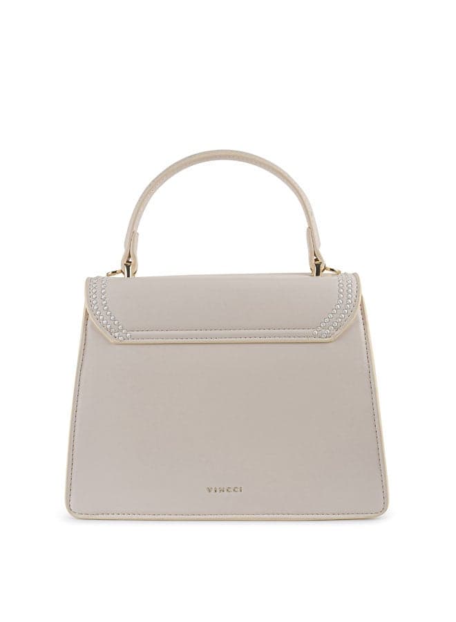 Vincci Beige Elegance Top Handle Shoulder Bag - Image 1