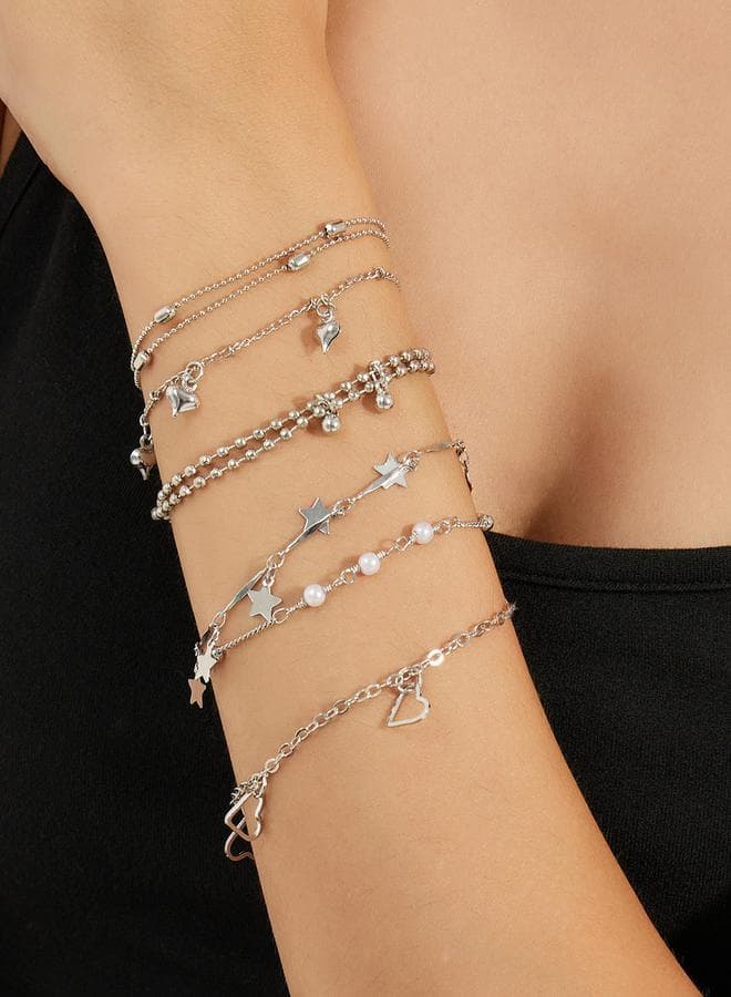 Styli Star Drop Bracelets Set - Six Elegant Pieces - Image 1