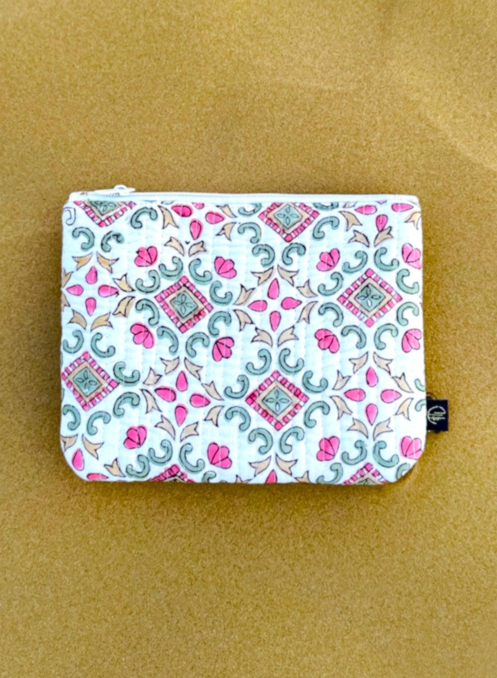 TohfaLuxe Auro Hand-Crafted Block Print Pouch - Image 1