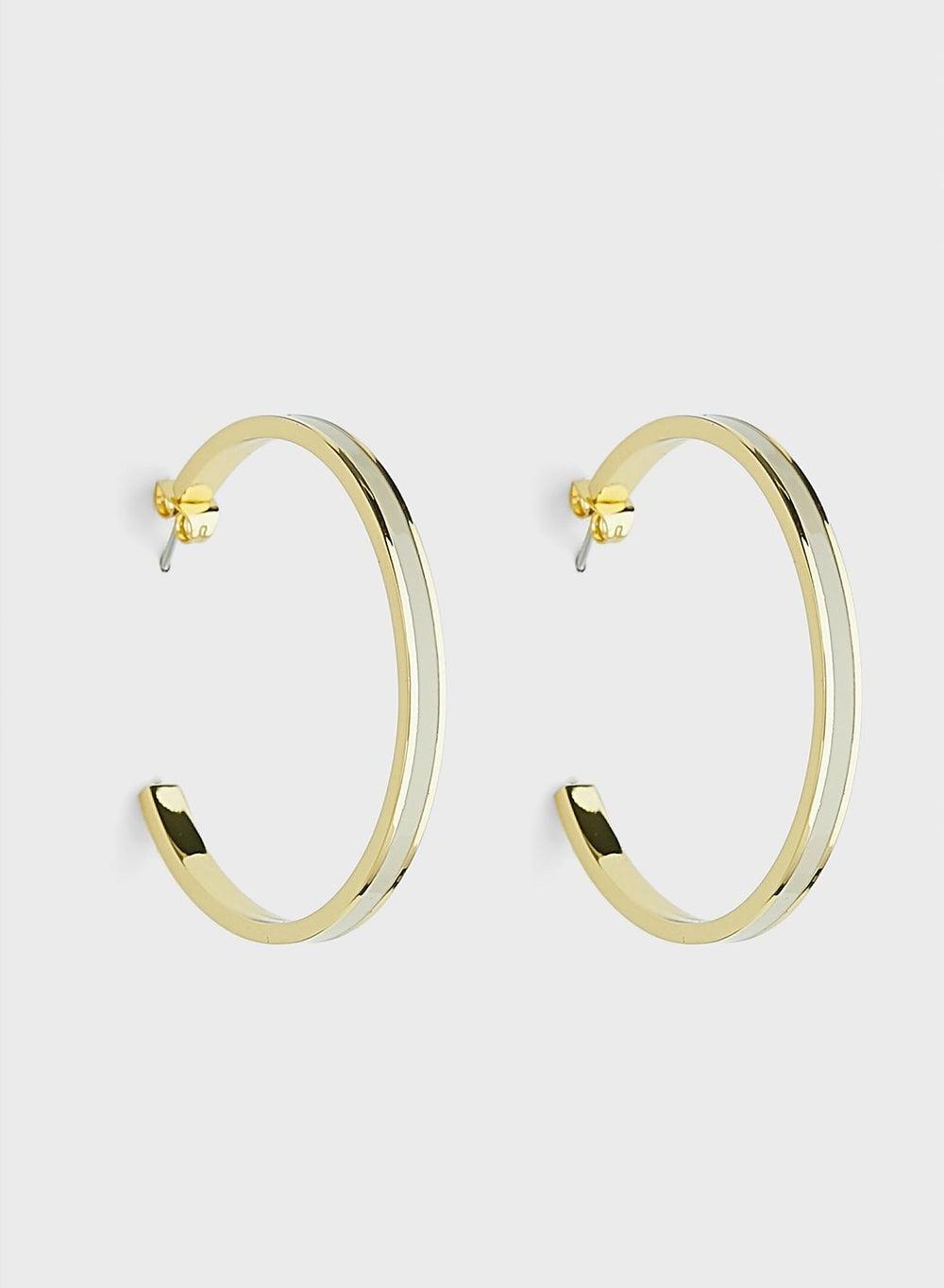 Winnie the Pooh Gold-Plated Enamel Hoop Earrings - Image 1