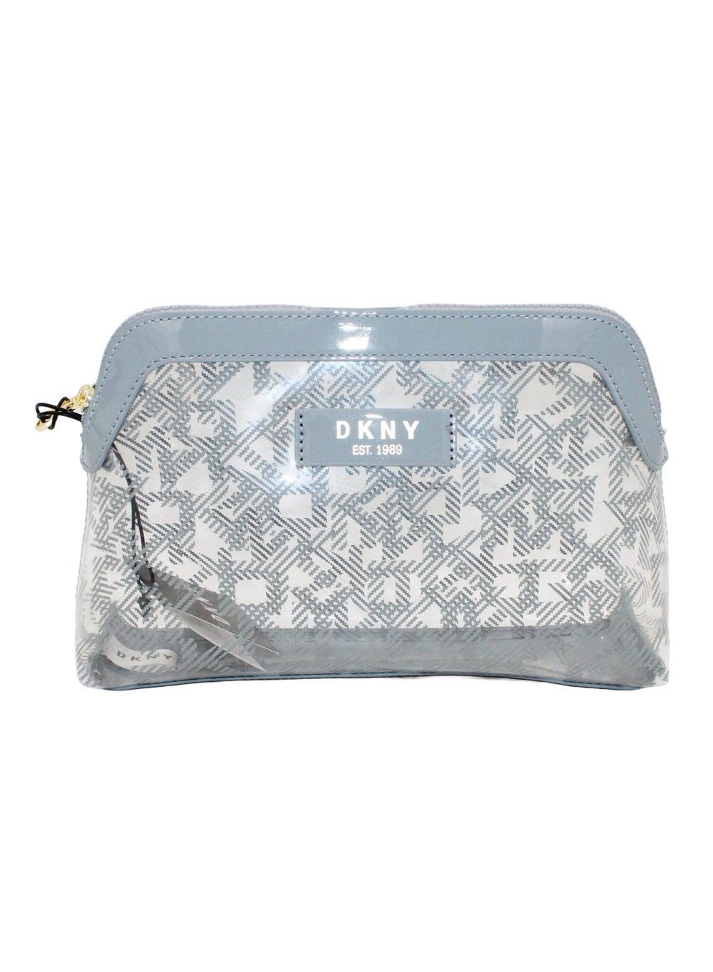 DKNY Lucid Dream Blue Suede Beauty Pouch for Travel - Image 1