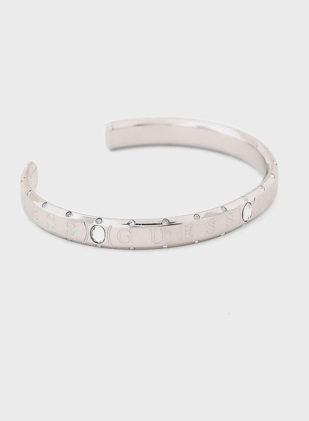 GUESS Logo Chic Stainless Steel Round Bangle - Image 1