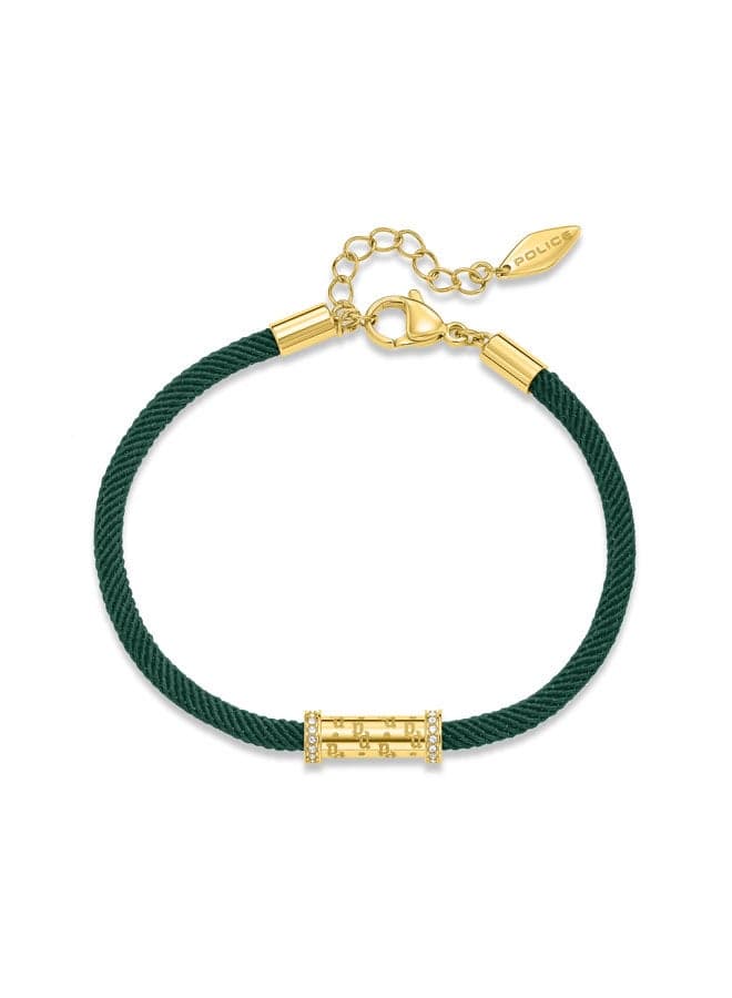 POLICE Gold-Plated Monogram Bracelet with Crystal Charm - Image 1
