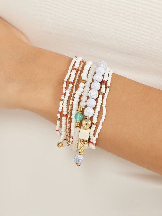 Elegant Styli Multi-Strand Beaded Bracelet Set for Her - Image 1