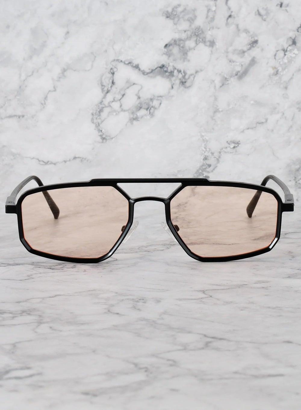 Explicit Poets Unisex PABLO Black-Peach Sunglasses 6EP14 - Image 1