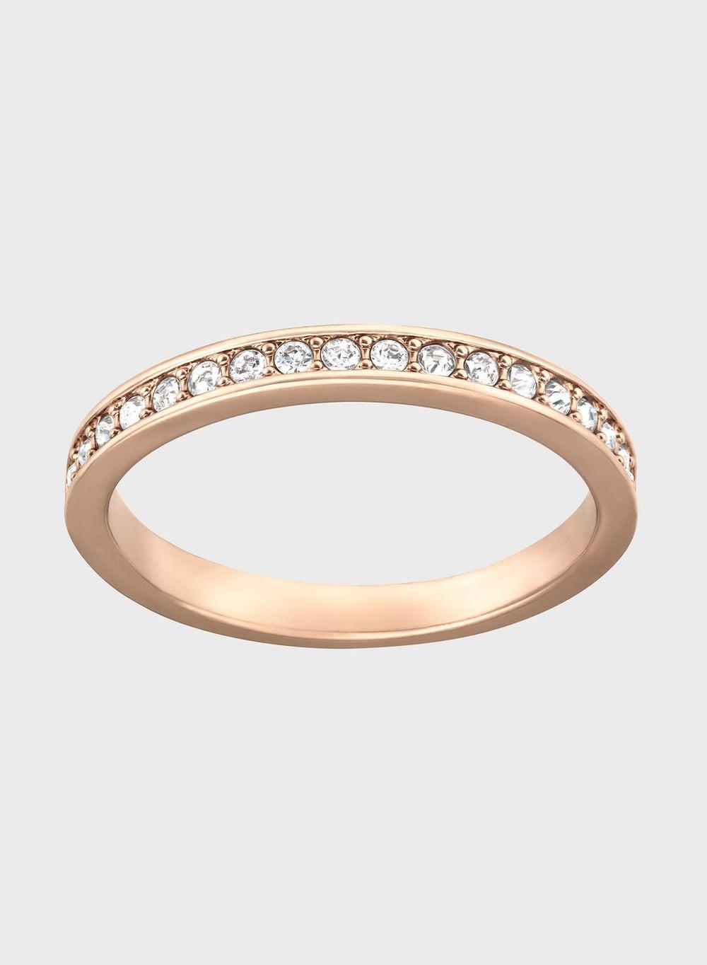 Swarovski Medium Rare Rose Gold-Plated Crystal Band Ring - Image 1