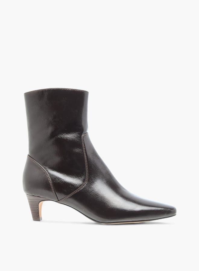 Elegant J07785 005Brown Women's Kitten Heel Ankle Boots - Image 1