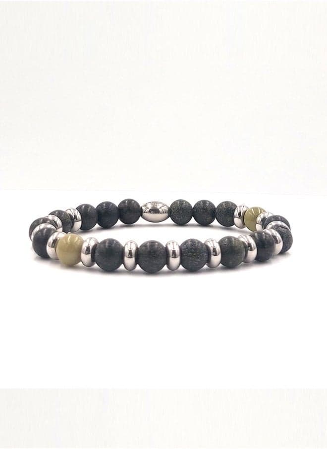 CHRYSOSTOMOS Matte Green Agate Men's Luxury Bracelet - Image 1