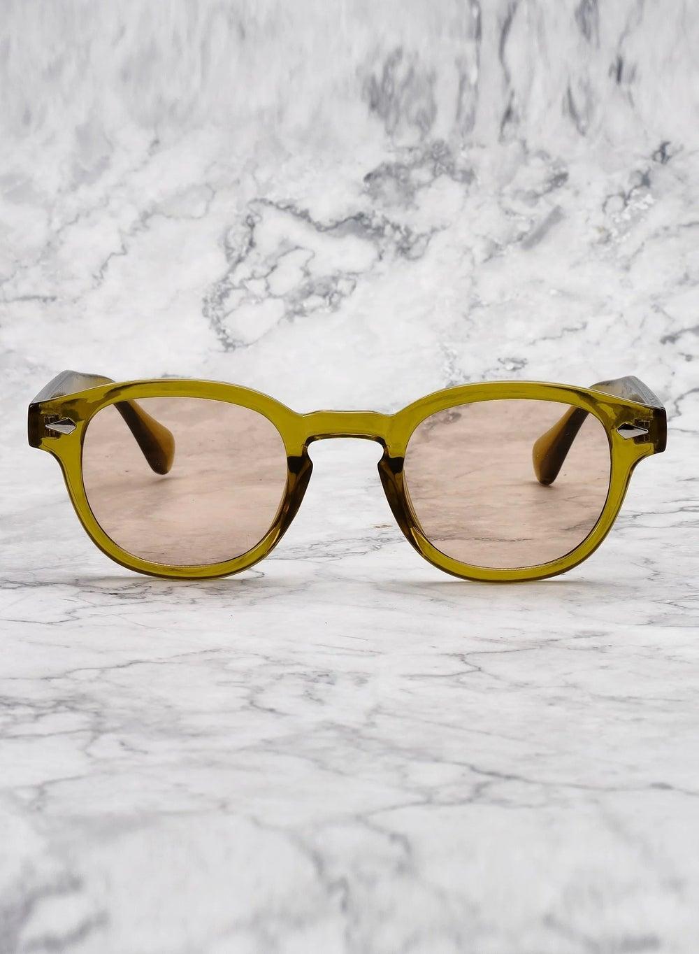 Johnny Olive - Light Brown Designer Unisex Sunglasses 2EP60 - Image 1