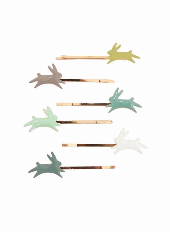 Pastel Bunny Enamel Hair Slides – Spring Charm - Image 1