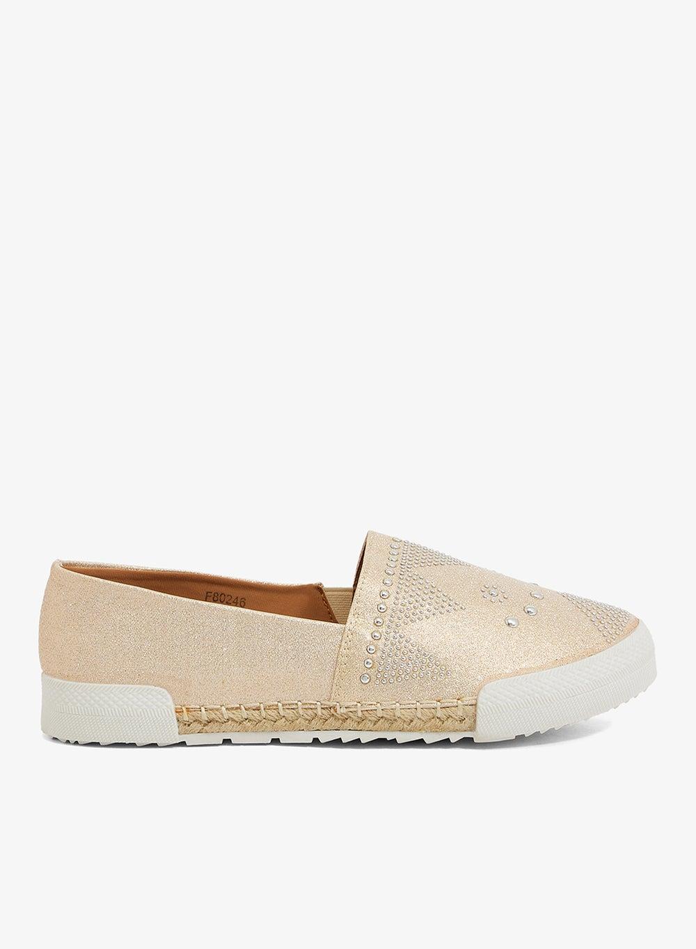 Rose Gold Studded Espadrille Flats F80246Xx1 - Image 1