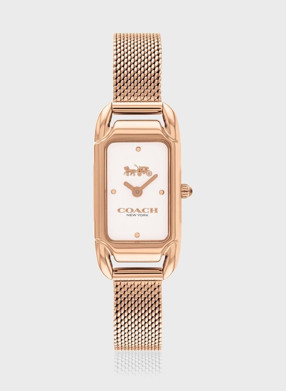 COACH Cadie Elegant Rose Gold-Tone Mesh Watch for Women - Image 1