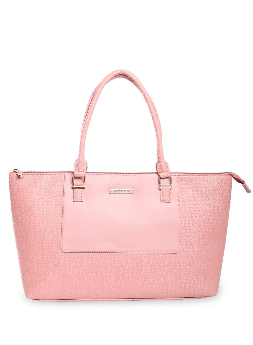 CAPRESE Fiona Light Pink Large Tote - Elegance in Faux Leather - Image 1