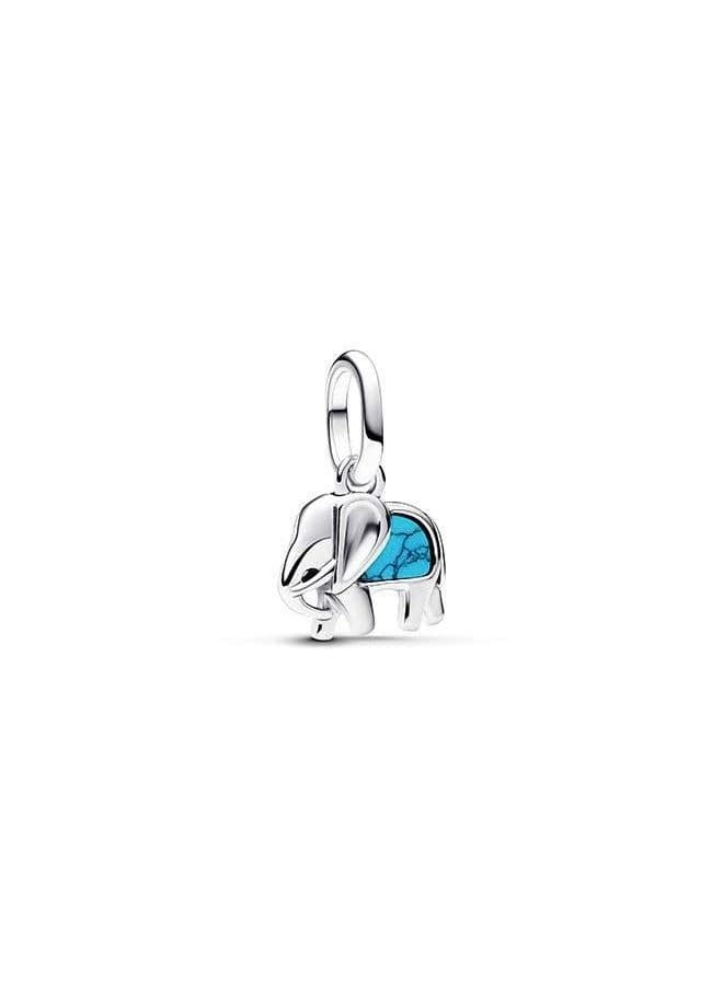 PANDORA Sterling Silver Elephant Charm with Turquoise Hue - Image 1