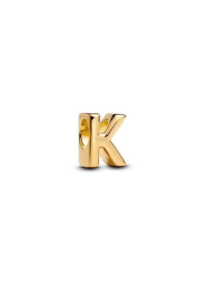 PANDORA Letter K Charm - 14k Gold-Plated Elegance - Image 1